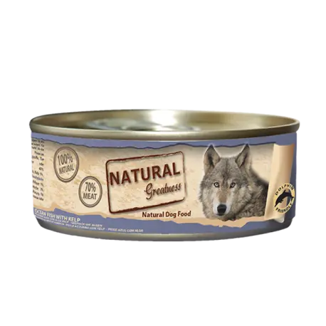 Pescado de mar con algas kelp156g Natural dog food