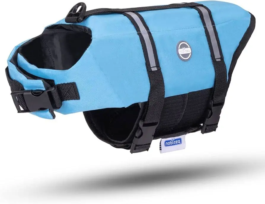 Chaleco salvavidas reflectantes azul para mascota talla S